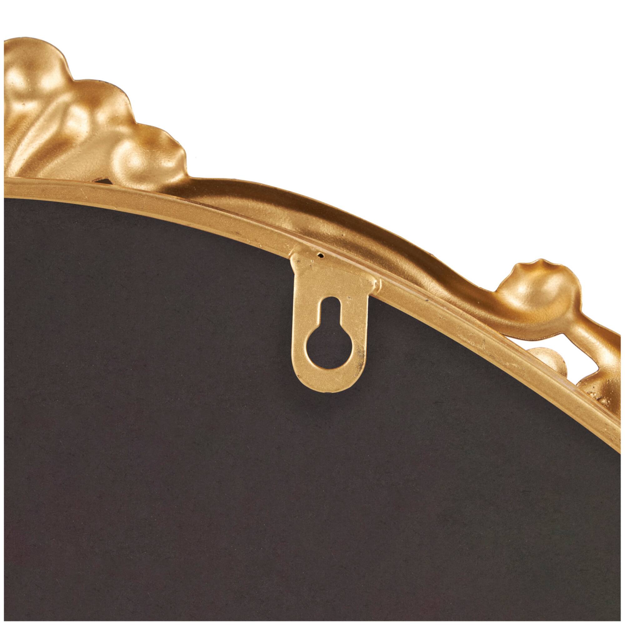 24" x 38" Gold Metal Ornate Baroque Oval Wall Mirror